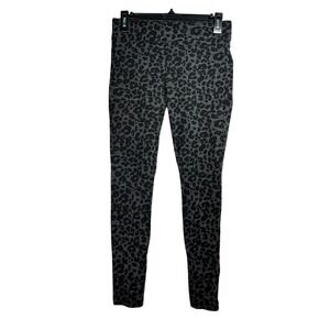 Loft Petites Leopard Print Ponte Leggings Grey Black Slim Fit Pants Small Petite